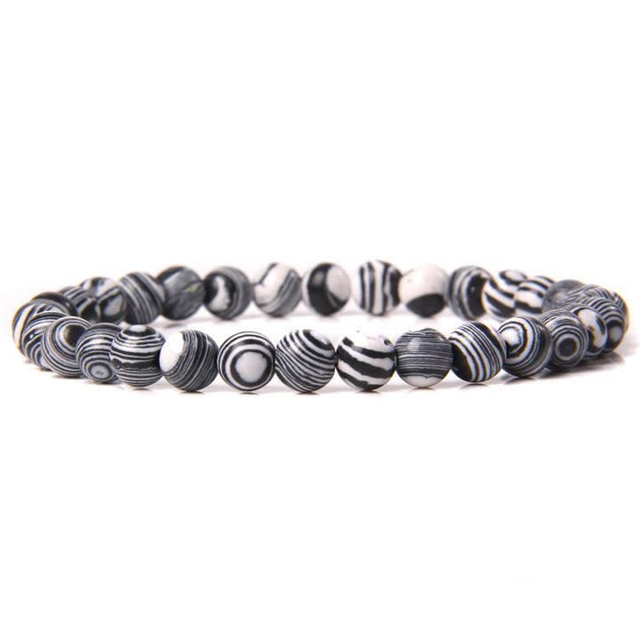 Olivenorma 6mm Natural Stone Beaded Bracelet - Black Malachite - image 72