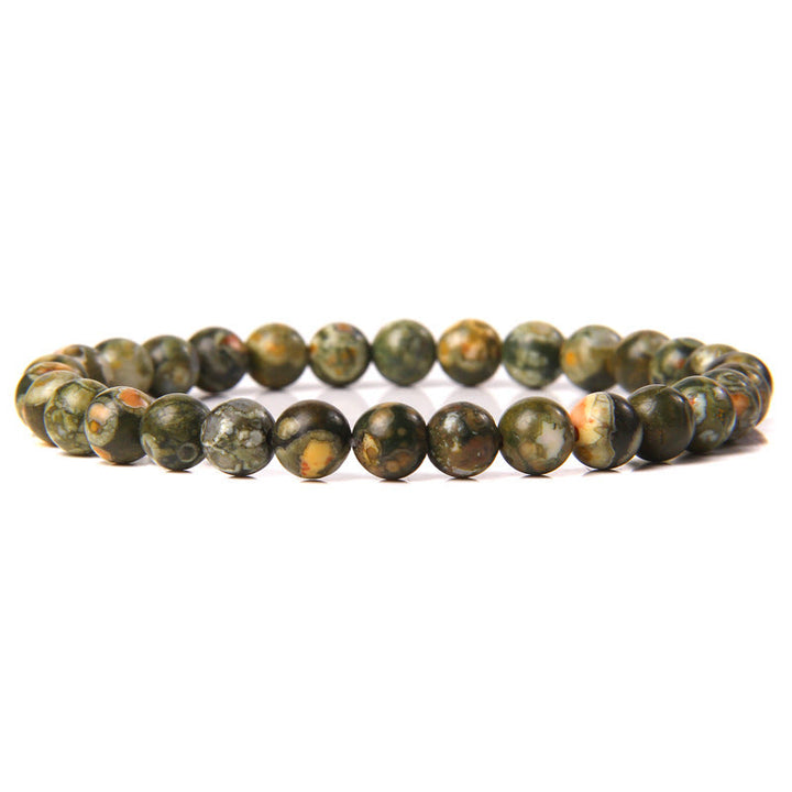 Olivenorma 6mm Natural Stone Beaded Bracelet - Rhyolite Jasper - image 80