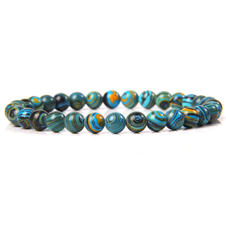 Olivenorma 6mm Natural Stone Beaded Bracelet - Blue Malachite - image 73
