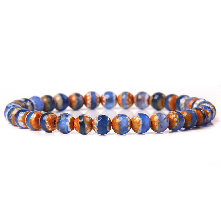 Olivenorma 6mm Natural Stone Beaded Bracelet - Tibetan Agate - image 75