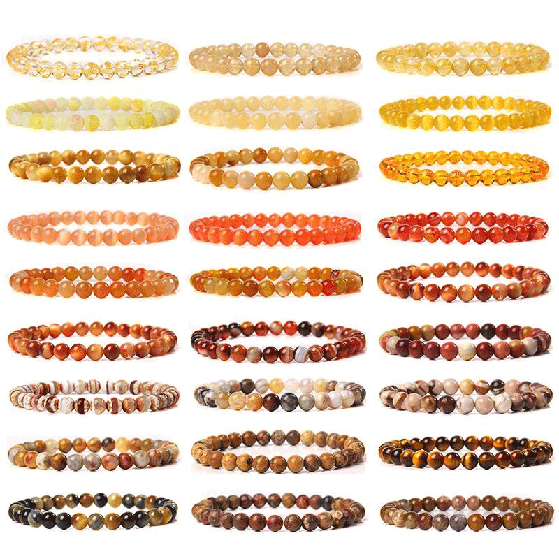 Olivenorma 6mm Natural Stone Beaded Bracelet - image 2