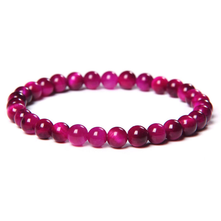 Olivenorma 6mm Natural Stone Beaded Bracelet - Rose Red Tiger Eye - image 83