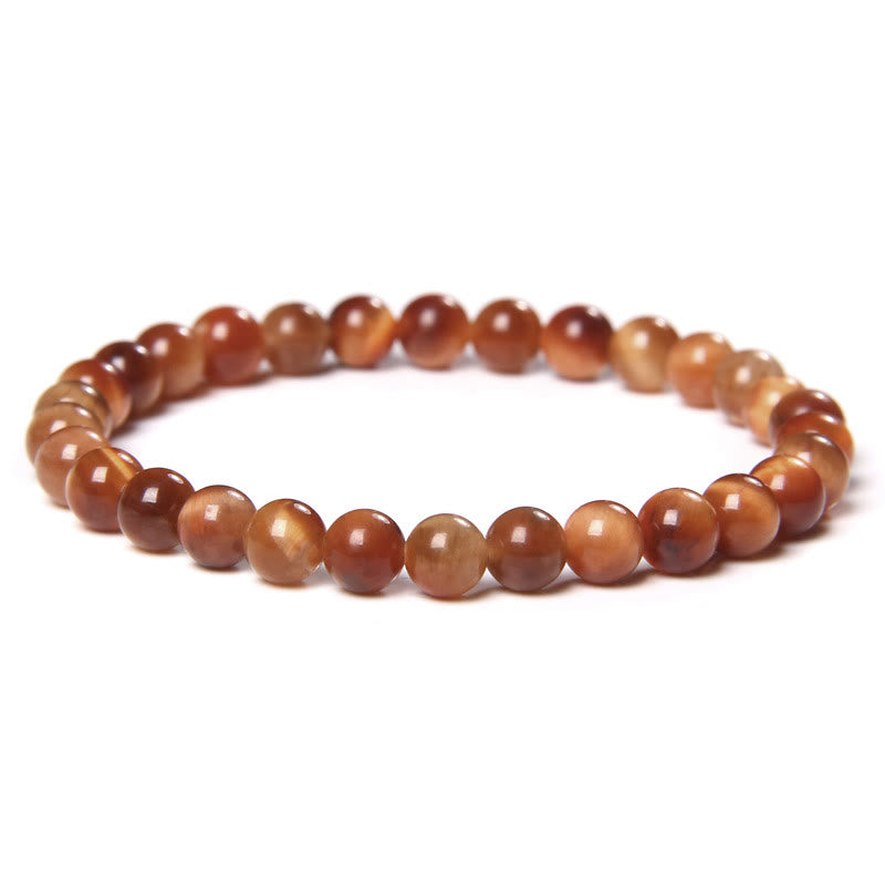 Olivenorma 6mm Natural Stone Beaded Bracelet - Orange Tiger Eye - image 95