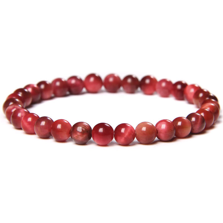 Olivenorma 6mm Natural Stone Beaded Bracelet - Pink Tiger Eye - image 90