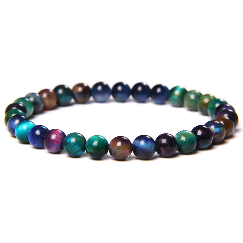 Olivenorma 6mm Natural Stone Beaded Bracelet - Color Tiger Eye - image 93