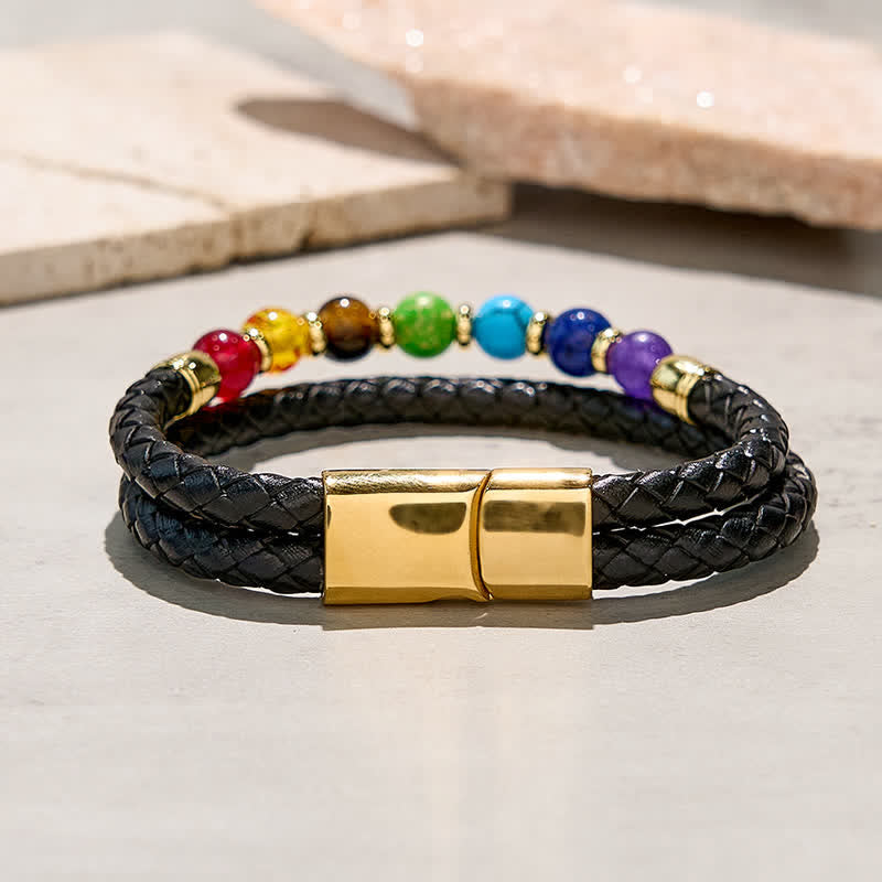 Olivenorma Natural Crystal Chakra Balence Bracelet - image 4