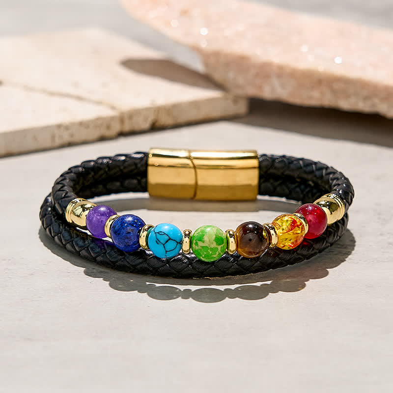 Olivenorma Natural Crystal Chakra Balence Bracelet - image 5