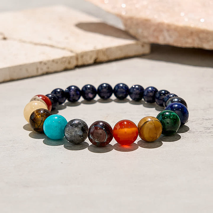 Olivenorma Cosmic Galaxy Colorful Stone Seven Chakra Yoga Bracelet - image 5