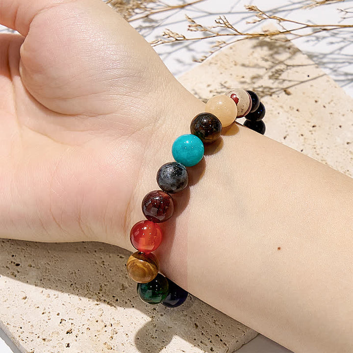 Olivenorma Cosmic Galaxy Colorful Stone Seven Chakra Yoga Bracelet - image 4