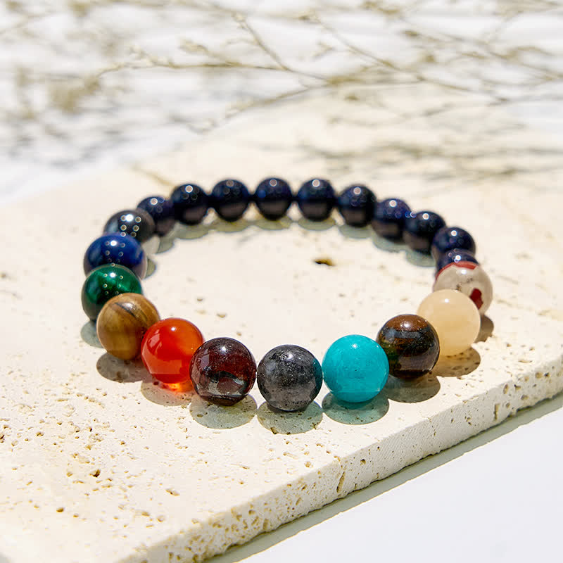 Olivenorma Cosmic Galaxy Colorful Stone Seven Chakra Yoga Bracelet - image 3