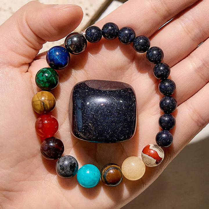 Olivenorma Cosmic Galaxy Colorful Stone Seven Chakra Yoga Bracelet - #1 - image 0