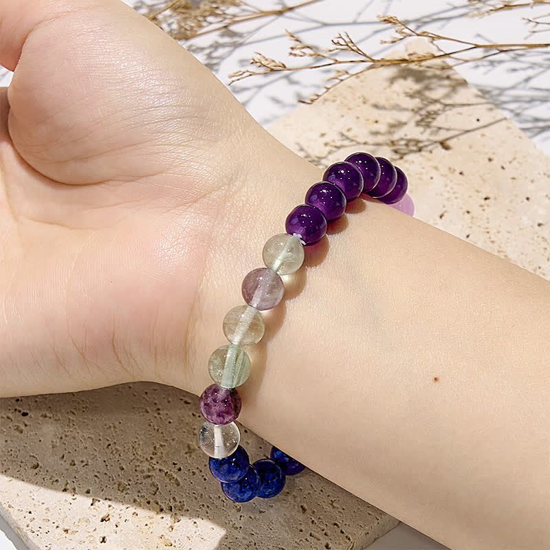 Olivenorma "Anti-Anxiety" Amethyst Lepidolite Lapis Lazuli Bracelet - image 1