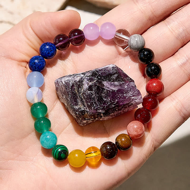 Olivenorma 7 Chakras Natural Stone Beads Bracelet - 7 Chakra - image 0