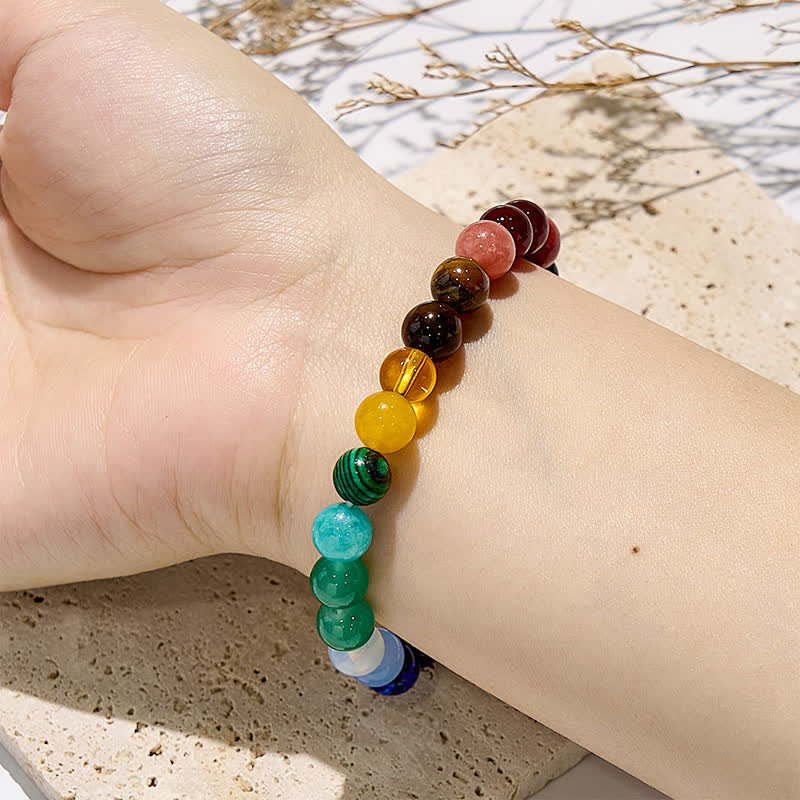 Olivenorma 7 Chakras Natural Stone Beads Bracelet - image 1