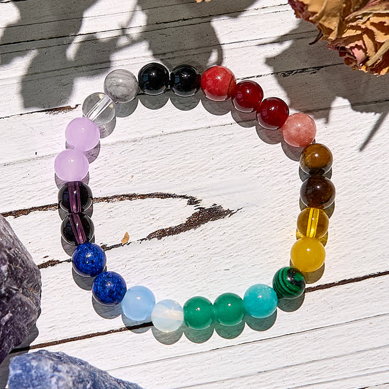 Olivenorma 7 Chakras Natural Stone Beads Bracelet - image 3
