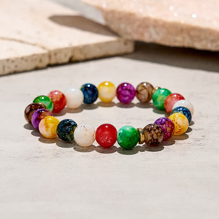 Olivenorma Colorful Agate Stone Seven Chakra Yoga Bracelet - image 3