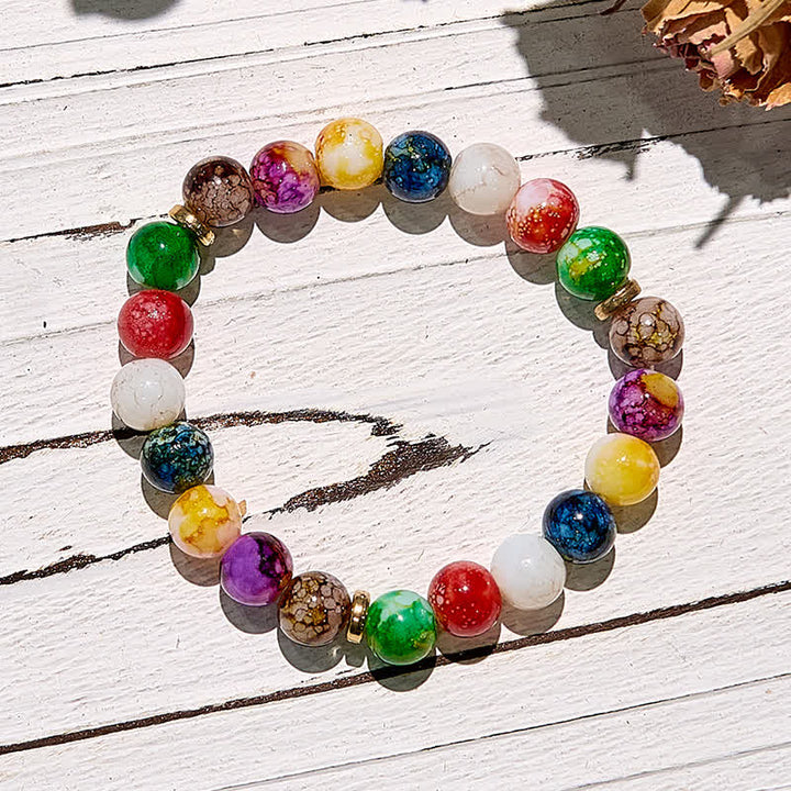 Olivenorma Colorful Agate Stone Seven Chakra Yoga Bracelet - image 2