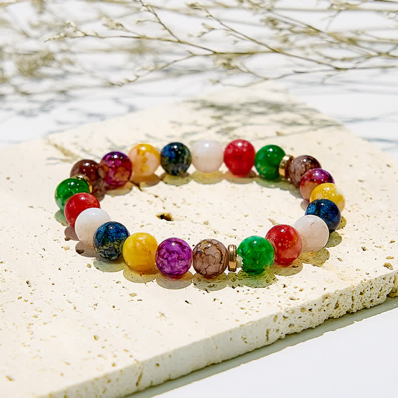 Olivenorma Colorful Agate Stone Seven Chakra Yoga Bracelet - image 4