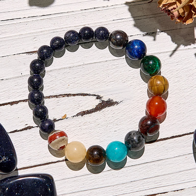 Olivenorma Cosmic Galaxy Colorful Stone Seven Chakra Yoga Bracelet - image 6