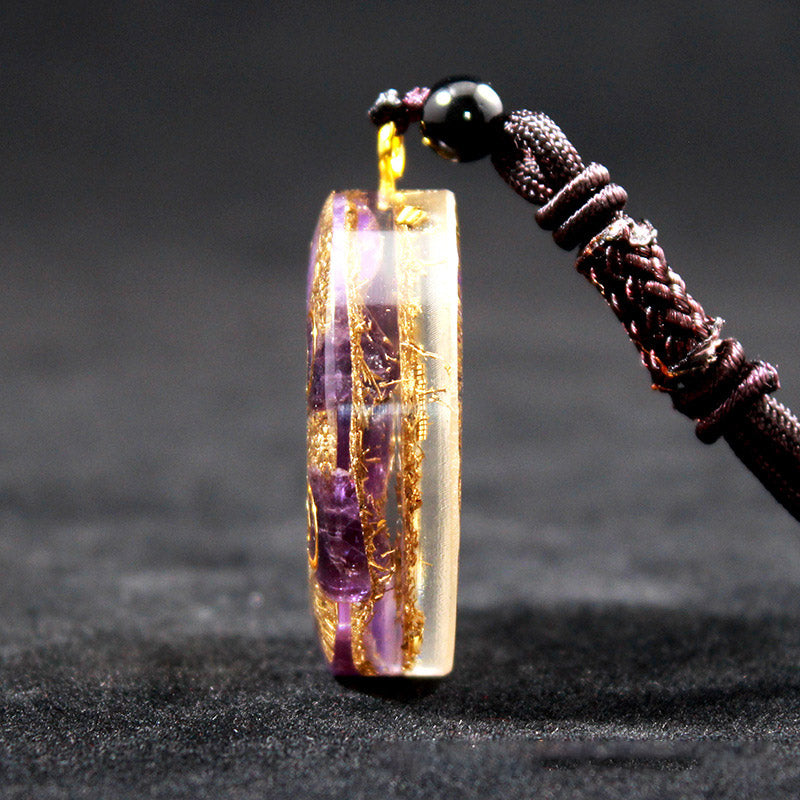 Olivenorma Amethyst Metatron's Cube Symbol Necklace - image 2