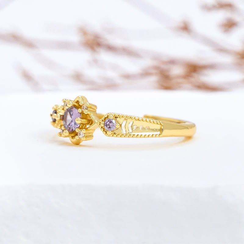 Olivenorma Vintage Square Amethyst Ring - image 4