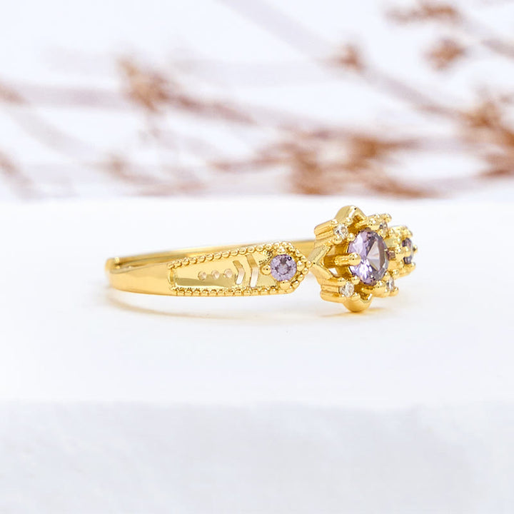 Olivenorma Vintage Square Amethyst Ring - image 5