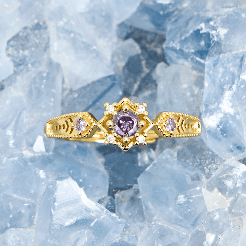 Olivenorma Vintage Square Amethyst Ring - image 3