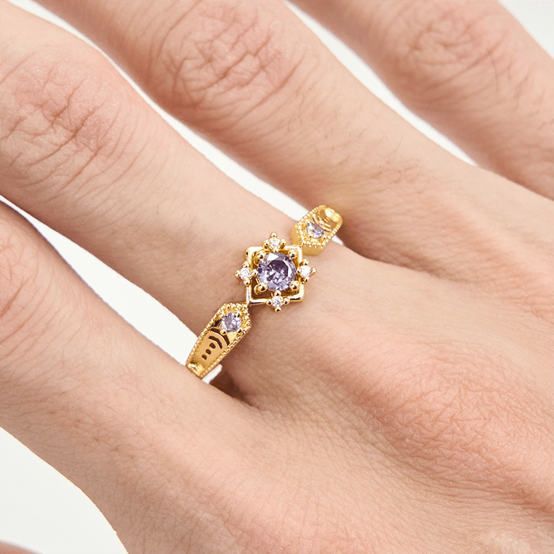 Olivenorma Vintage Square Amethyst Ring - image 1