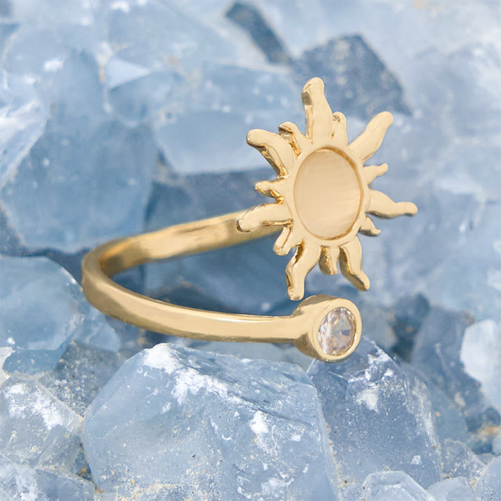 Olivenorma Pink Opal Cat's Eye Stone Sunburst Ring - image 8