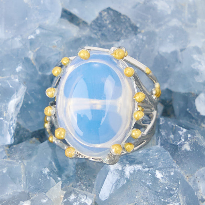 Olivenorma Large Oval Opalite Branch Vine Shape Ring - image 2