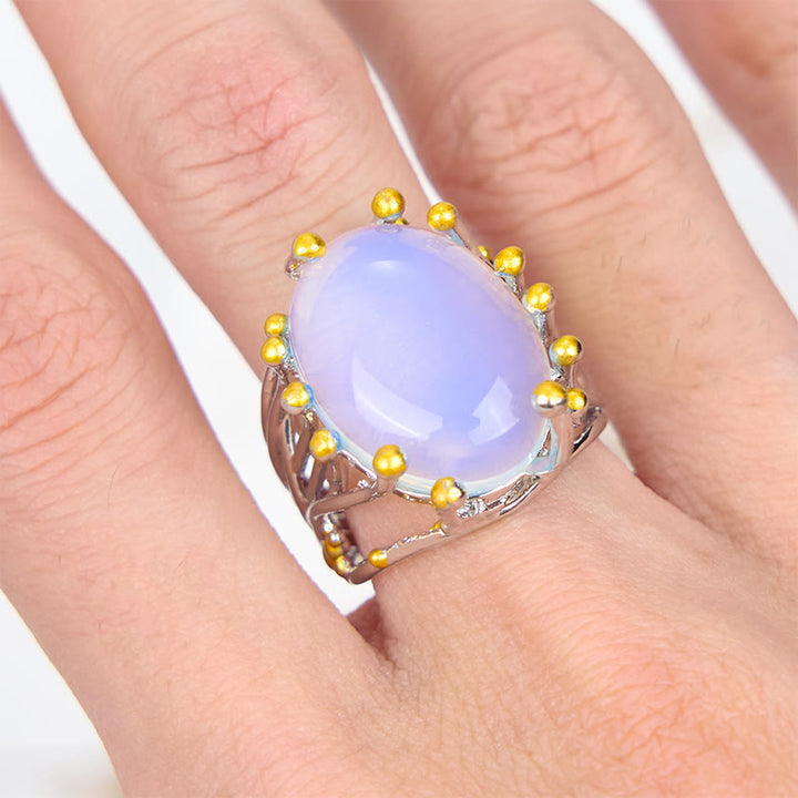 Olivenorma Large Oval Opalite Branch Vine Shape Ring - image 1