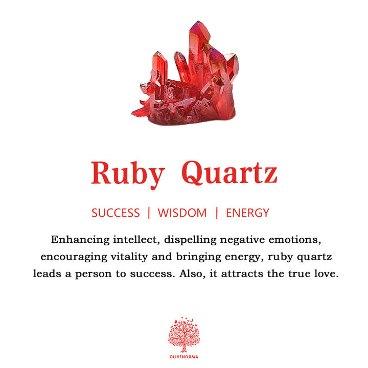 Olivenorma 2Pcs Heart Ruby Quartz Black Ring Set - image 9