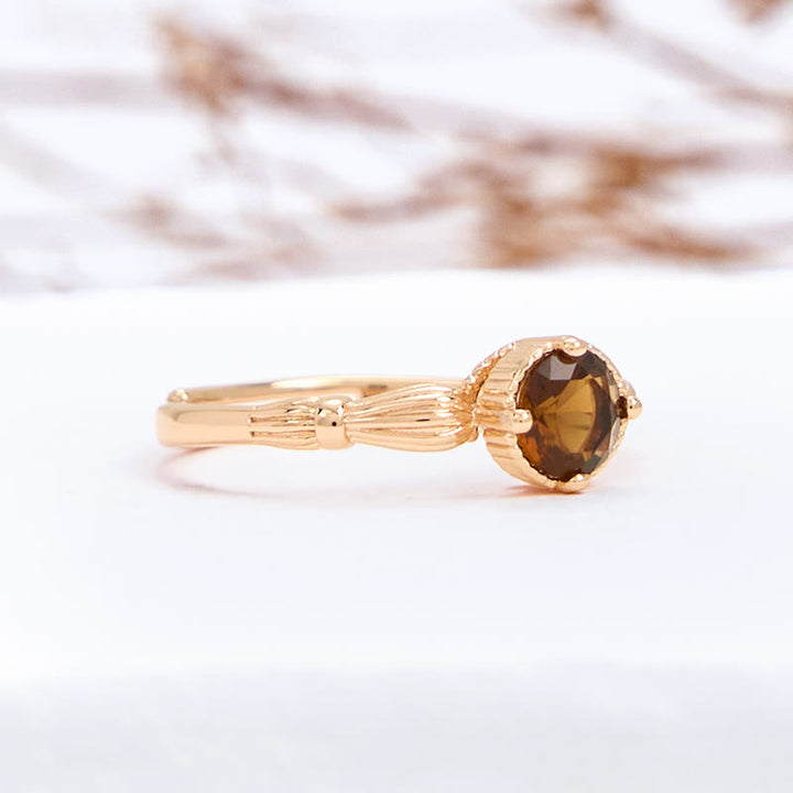 Olivenorma Simple Smoky Quartz Thin Ring - image 5