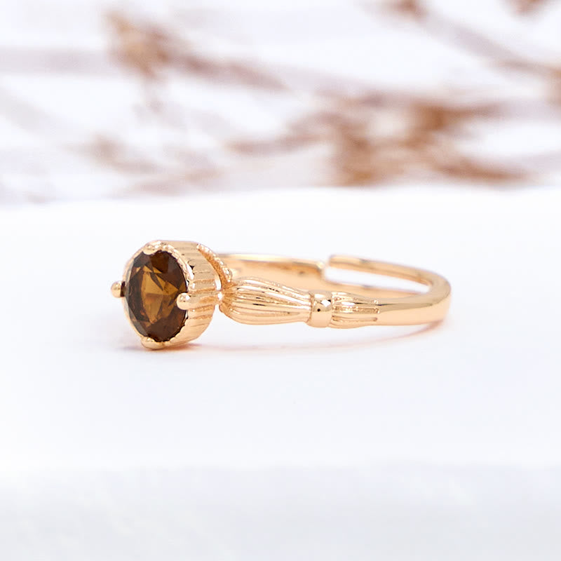 Olivenorma Simple Smoky Quartz Thin Ring - image 4