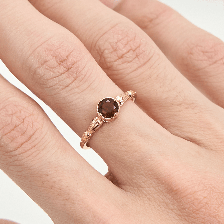 Olivenorma Simple Smoky Quartz Thin Ring - image 1