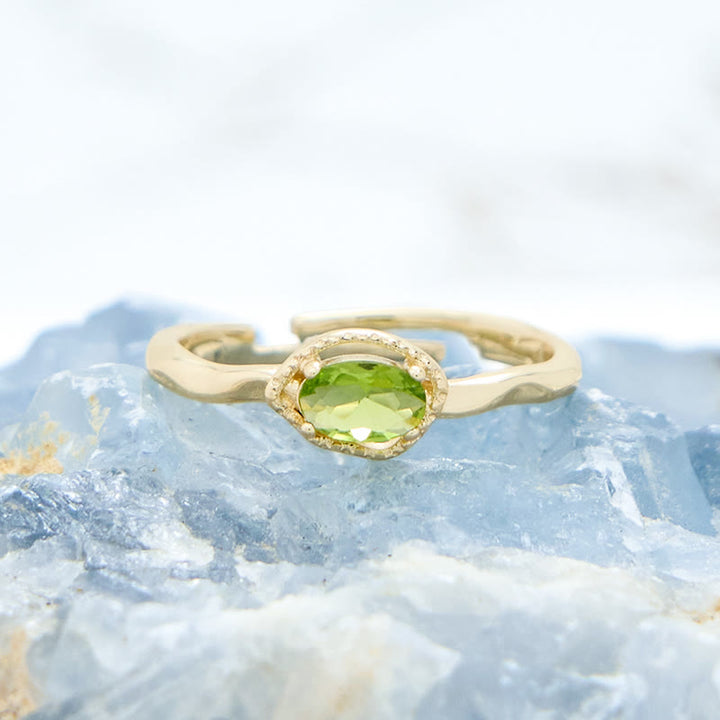 Olivenorma Peridot Irregular Simple S925 Gold Plated Ring - image 2