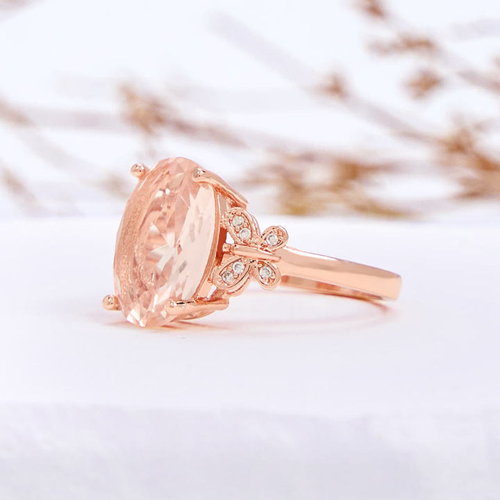 Olivenorma Large Oval Sun Stone Butterfly Ring - image 3