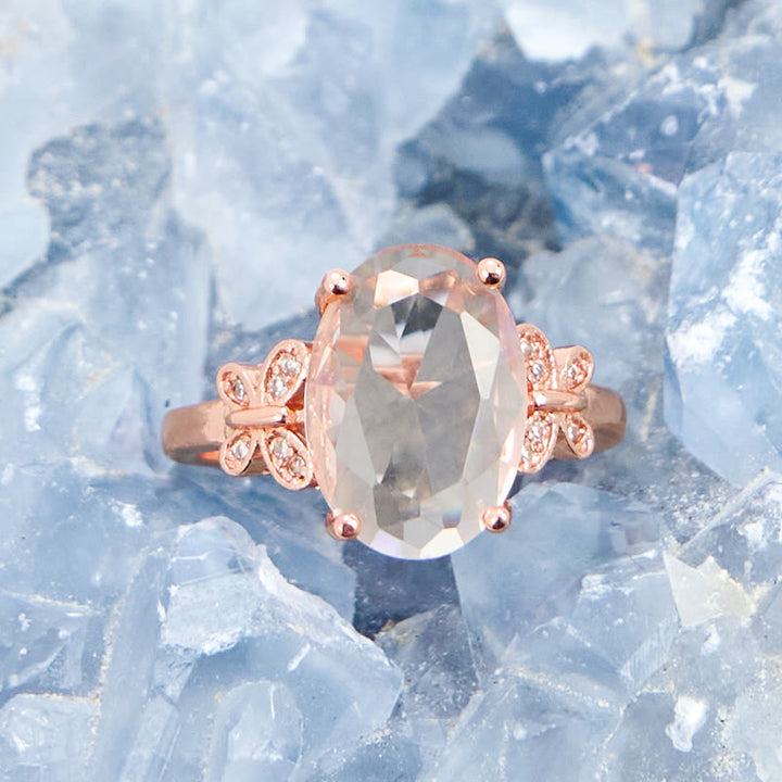 Olivenorma Large Oval Sun Stone Butterfly Ring - image 2