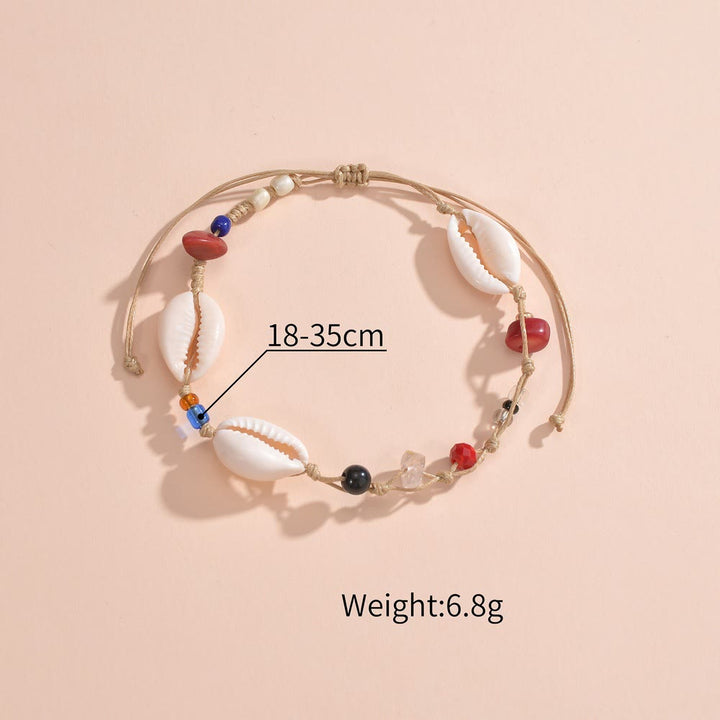 Olivenorma Red Agate Black Onyx Shell Beaded Anklet - image 3