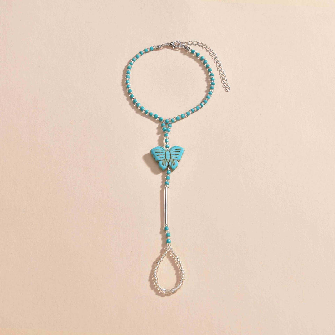 Olivenorma Turquoise Beaded Butterfly Piercing Anklet - image 1