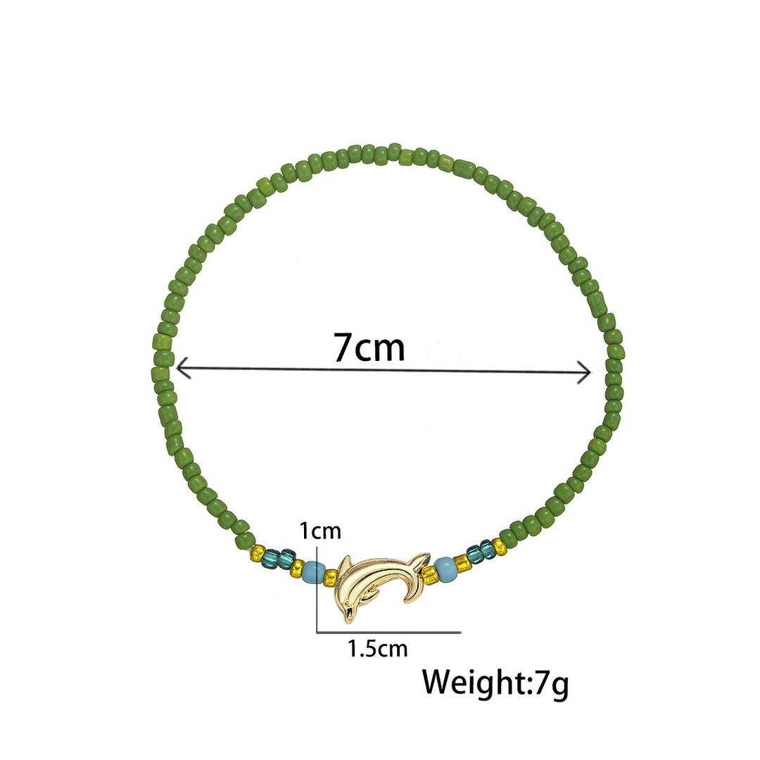 Olivenorma Colorful Beads Dolphin Whale Anklet - image 17