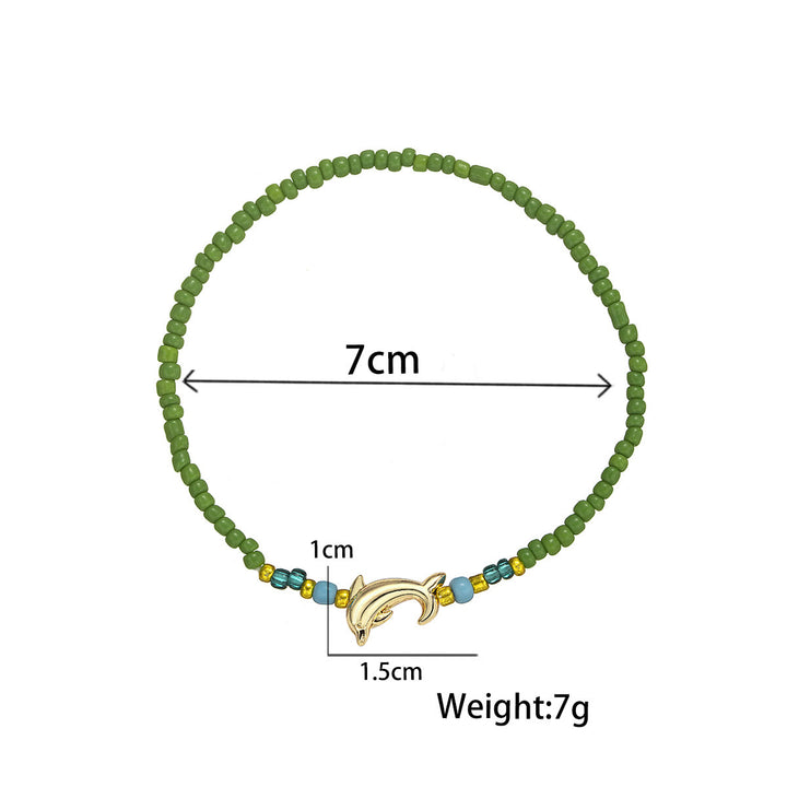 Olivenorma Colorful Beads Dolphin Whale Anklet - image 17