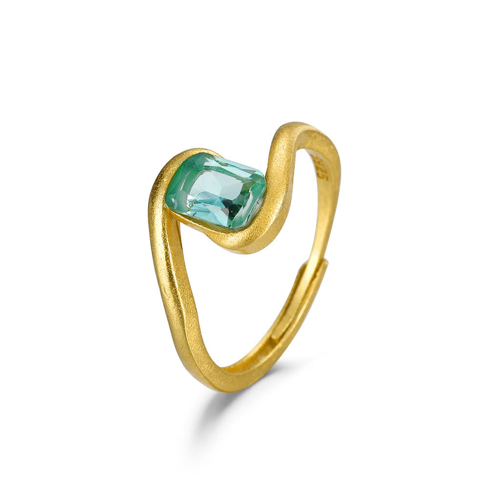 Olivenorma Square Cut Emerald Eye of Cyclone Ring - image 6