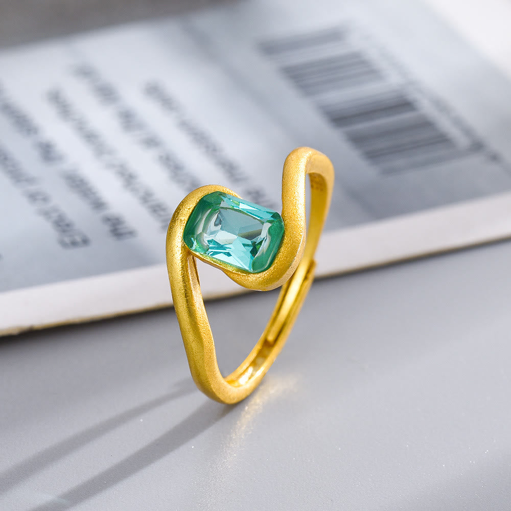 Olivenorma Square Cut Emerald Eye of Cyclone Ring - image 4