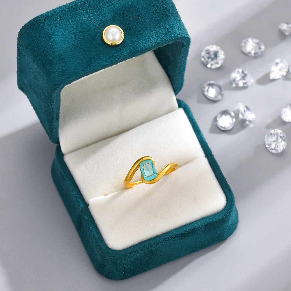 Olivenorma Square Cut Emerald Eye of Cyclone Ring - image 5
