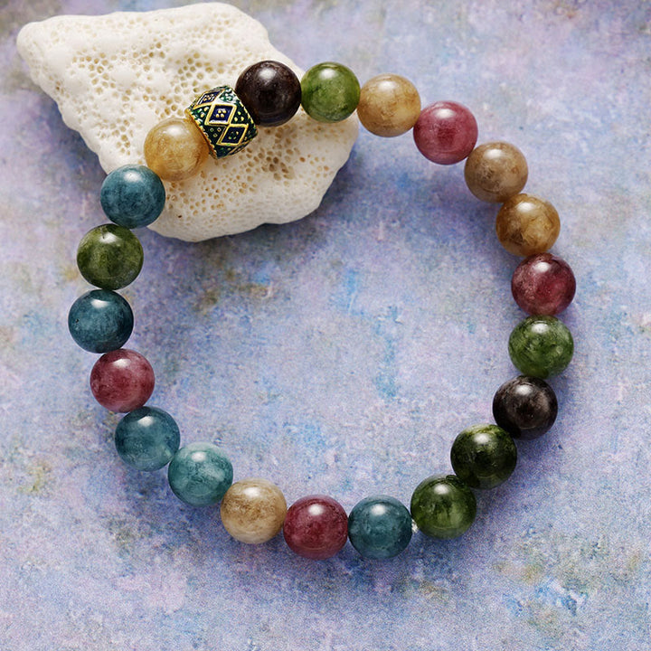 Olivenorma 8mm Natural Stone Beads Yoga Meditation Bracelet - Tourmaline - image 13