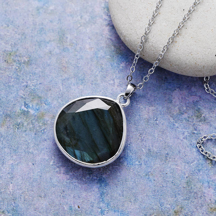 Olivenorma Labradorite Drop Cut Pendant Necklace - image 3