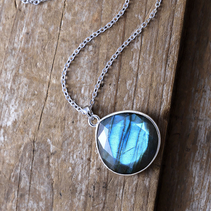 Olivenorma Labradorite Drop Cut Pendant Necklace - Labradorite - image 0