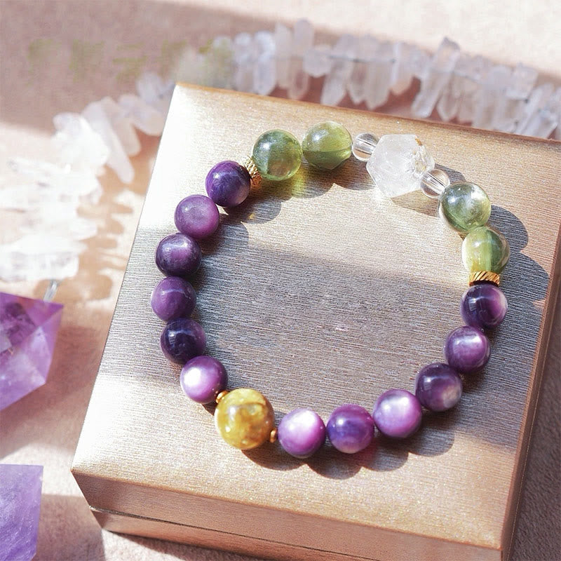 Olivenorma Ninth Purple Fire Natural Stone Beaded Bracelet - image 1