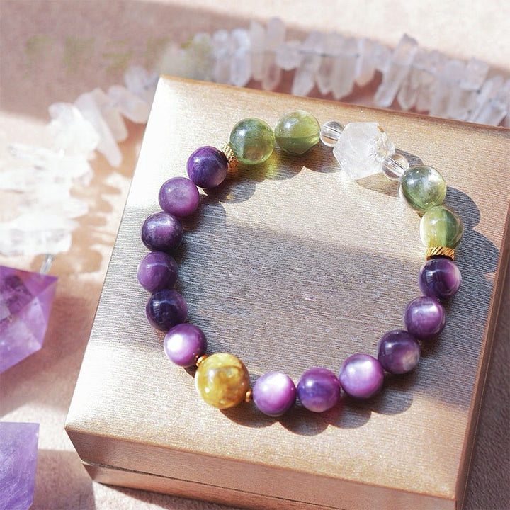 Olivenorma Ninth Purple Fire Natural Stone Beaded Bracelet - image 1